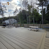 Installation Facile, Bicolore, Creux, Étanche, Haute Brillance, 140*22mm, Composite Bois-Plastique (WPC) Durable, Écologique, pour Jardin Extérieur