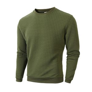 Nueva Llegada de Otoño, Sudadera Informal Holgada para Hombre, Estilo Deportivo Simple, Cuello Redondo, Manga Larga, a Cuadros - Product Image 3