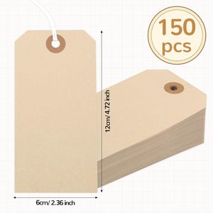 Manila nhãn thẻ với chuỗi gia cố lỗ có thể ghi lớn đánh dấu treo thẻ với dây - Product Image 2