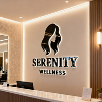 Enseigne 3D pour salon de coiffure, lettres lumineuses personnalisées, logo métallique, signalétique LED, éclairage halo, affichage mural extérieur pour institut de beauté et spa