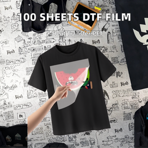 100 feuilles de <span class=keywords><strong>film</strong></span> de transfert DTF 13x19 pouces, papier de transfert thermique PET transparent épais double face pour imprimantes jet d'encre/DTG, impression directe - Product Image 2