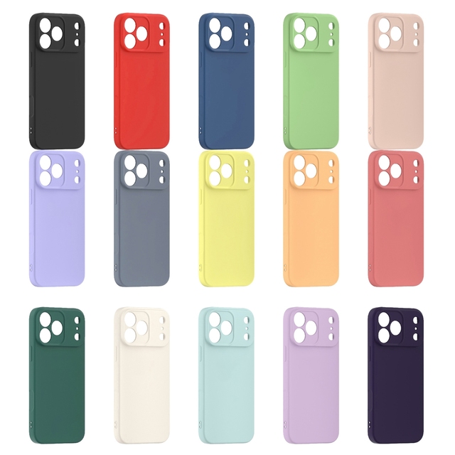 Soft Silicone TPU Phone Case for iPhone 17 Pro Max Microfiber Lining Shockproof Gel Rubber Protective Cover for iPhone 14 15 16