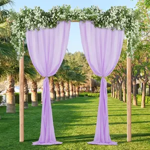 Готовый Фиолетовый красивый шелковистый мягкий Тканый занавес для свадебного декора