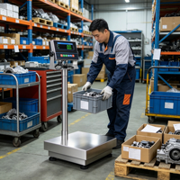 Balance de table numérique haute précision 1g 150kg, écran LED, plateforme en ABS/acier inoxydable, garantie 1 an, KUNSCALE YKT-SF-K12, indicateur