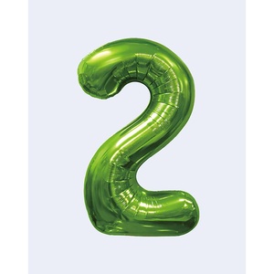 Globo verde numero N2 100 cm palloncini per feste di natale matrimonio di capodanno - Product Image 1
