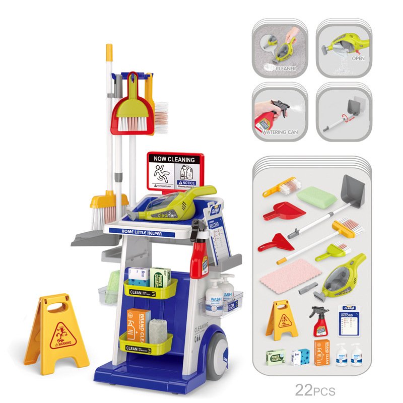 Kit carrello di pulizia blu 667-76 - 22 pezzi per aspirapolvere