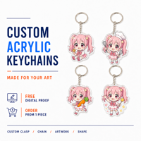 Porte-clés en plastique Anime en gros, petits porte-clés en acrylique, pendentifs porte-clés personnages pour les magasins de détail et les coffrets cadeaux
