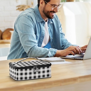 Portable Casserole Travel Carry Bag Insulated Cooler Bag Hawaiian Black Palaka Custom Design Casserole Dish Carrier for Camping - Product Image 6