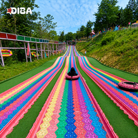 Équipement de manèges de parc d'attractions, installation rapide, toboggan arc-en-ciel sec pour fête foraine, carnaval, attraction touristique