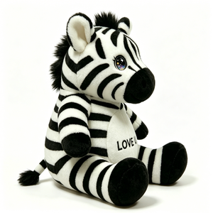 Peluche de cebra de dibujos animados con pestañas largas, juguete decorativo para la habitación infantil con temática de safari. - Product Image 1