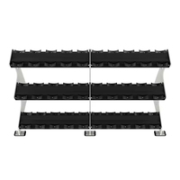 Support de Rangement pour Haltères à 3 Niveaux (15 Paires) – Meilleure Vente, Équipement Commercial de Musculation pour Salle de Sport
