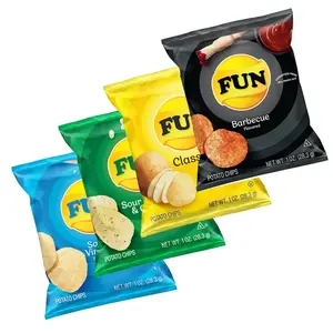 Impressão personalizada digital logotipo batata chips folha de alumínio plástico heat seal alimento lanche banana pipoca milho tortilla embalagem saco