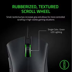 100% Original <span class=keywords><strong>Razer</strong></span> <span class=keywords><strong>Deathadder</strong></span> esencial con cable ergonómico <span class=keywords><strong>6400</strong></span> <span class=keywords><strong>DPI</strong></span> óptico Usb silencioso RGB 1,8 m Longitud del Cable ratón para juegos - Product Image 2
