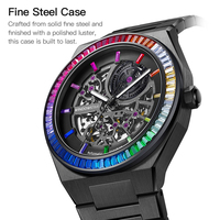 OEM Reloj Montre Orologio Uhren Miyota Tourbillon Uhrwerk Luxus Edelstahl Skelett Automatik Mechanische Uhr mit Gangreserve
