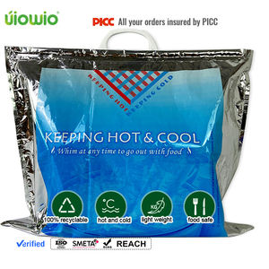 UIOWIO Leichter wieder verwendbarer Kühler Shopping Aluminium folie Heiß Kalt Wasserdicht Flacher Thermo-Lebensmittel beutel mit Griff - Product Image 1