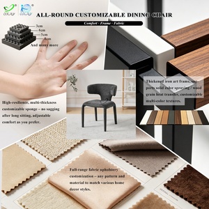 <span class=keywords><strong>Chaise</strong></span> de salle à manger OKAY Accent, design monobloc avec pied intégré, style Teddy, moderne et minimaliste, en tissu rembourré, pour <span class=keywords><strong>cuisine</strong></span>, vente en gros et personnalisation - Product Image 2