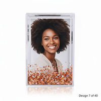 Cadre photo liquide pailleté plastique transparent acrylique flottant eau scintillante cadre photo boule à neige personnalisé cadeau personnalisé