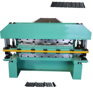 Petit pain trapézoïdal de feuille de <span class=keywords><strong>toiture</strong></span> de double couche formant la machine très utilisée dans le panneau de mur de hangar de dépôt de locomotive d'usine - Product Image 1