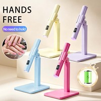 Lampe à ongles UV LED rechargeable Macaron quatre couleurs avec écran, 300 mAh, minuteur 45s/60s, support métallique, outil de manucure portable
