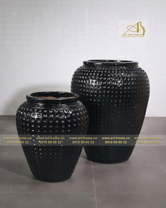 Maceta de cerámica esmaltada moderna GL001H90BL, marrón, ecológica, duradera para interior/exterior, hogar, jardín, plantación, creación de mini paisajes - Product Image 2