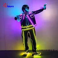 Costume de danse lumineux LED, costume de robot en fil métallique, unisexe, adulte, pour spectacle sur scène, discothèque, DJ, festival de musique, événement d'Halloween