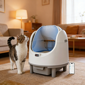 Bac à litière pour chat, directement de l'usine, entièrement fermé, anti-éclaboussures, grande capacité, facile à nettoyer, design sûr et durable. - Product Image 1