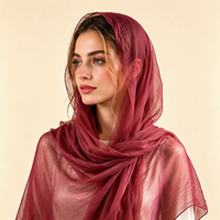 Châle Hijab en Organza Froissé Scintillant Uni avec Bord Volanté Effet Ligne de Pêche – Élégant Foulard Musulman pour Femme, Idéal pour Fêtes, Mariages et Ramadan