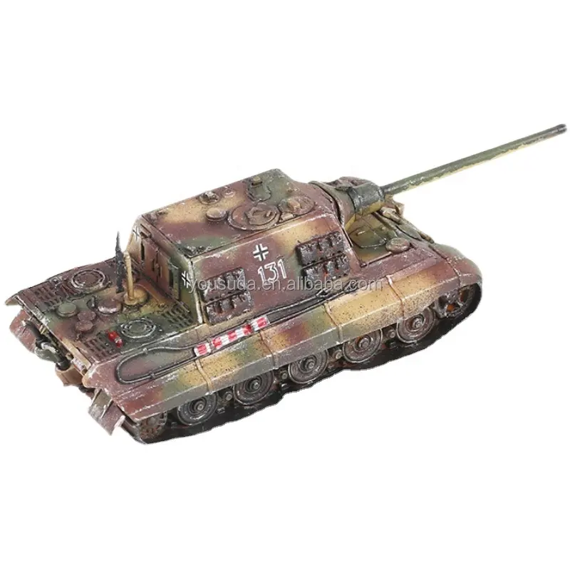 UstarUA60013 सैन्य थीम्ड टैंक मॉडल महाविद्यालय खिलौना जर्मन टाइगर हंटर टैंक विनाशक 1/144