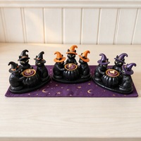 Nouveau brûleur d'encens en résine en forme de chat sorcier pour Halloween, diffuseur d'aromathérapie, décoration d'intérieur, parfum pour festivals arabes du Moyen-Orient