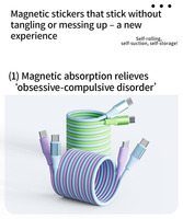 Kabel Pengisian Daya Magnetik Silikon Cair Warna-warni untuk iPhone, Kabel Pengisian Daya Magnetik untuk Ponsel