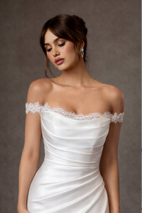 Vestidos de Novia LY-WD1337, Vestidos de Sirena de Satén, Vestidos de Novia sin Mangas con Abertura Lateral, Personalizables en Tallas Grandes - Product Image 1