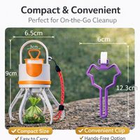 Draagbare compacte ABS handsfree hondenpoep-ophaaltool met vuilniszakjes