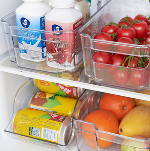 Wholesale Plastic Household Stackable Rack Transparent Kitchen Food Organizer Box Fridge Storage Bins