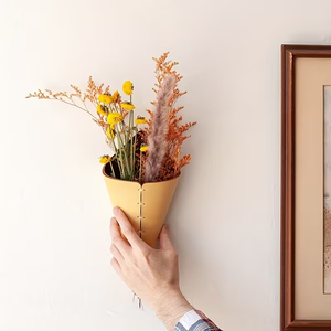 Vase mural en cuir pour la maison, grand porte-bouquet, support mural pour fleurs en cuir PU, décoration murale pour plantes, présentoir pour plantes <span class=keywords><strong>a</strong></span>ériennes - Product Image 3