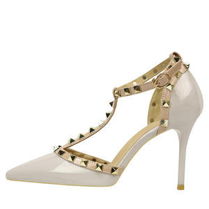 Euro Américaine Sexy Discothèque <span class=keywords><strong>Talon</strong></span> Effilé Chaussure Tête Rivet Creux Stripshoes femmes talons - Product Image 5