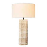 Lampe de table LED avec abat-jour en tissu à base de pierre de soda pour la maison