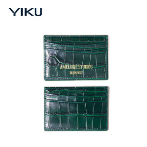 Portafoglio Corto Sottile YIKU con Logo Personalizzato <span class=keywords><strong>in</strong></span> Ecopelle Stampa Coccodrillo, <span class=keywords><strong>Portacarte</strong></span> Tascabile alla Moda da <span class=keywords><strong>Uomo</strong></span> e Donna - Product Image 3