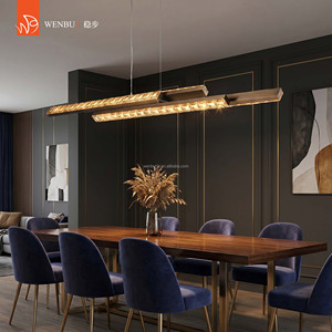 โคมไฟระย้าคริสตัลทรงกลมหรูหรา รุ่น Linear Pendant Light สีบรอนซ์โบราณขัดเงา สำหรับบ้านพักตากอากาศ - Product Image 5