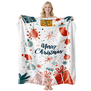 Merry Christmas Santa Plush Throw <b>Blanket</b> Rectangular Anti-Pilling Winter Home Decor Winter Classic Style - Product Image 3