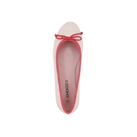 Guangzhou Chaussures plates décontractées en cuir à enfiler personnalisées pour femmes Ballerine avec nœud Semelle en caoutchouc pour dames