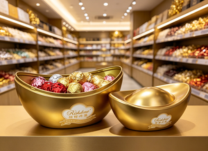 Scatola Regalo di Cioccolato a Forma di Lingotto Yuanbao Dorato, Assortimento Multicolore Avvolto in Foglio d'Aluminiio, Snack Premium <span class=keywords><strong>per</strong></span> il <span class=keywords><strong>Capodanno</strong></span> Lunare - Product Image 6