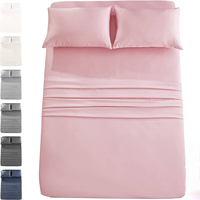 Ensemble de draps 4 pièces certifié OEKO-TEX, de haute qualité, luxueux, 100% bambou biologique, antibactérien, motif floral de Noël, motif animal, 300TC