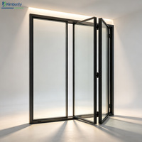 Porte pliante sur mesure en alliage d'aluminium robuste, moderne, insonorisée, avec verre trempé et quincaillerie de marque allemande, pour extérieur, centre commercial et chambre