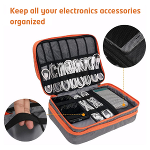 Étui de voyage <span class=keywords><strong>portable</strong></span> pour accessoires électroniques, organiseur de câbles, housse de protection, sac de transport pour gadgets, organiseur de chargeurs USB et clés USB - Product Image 4