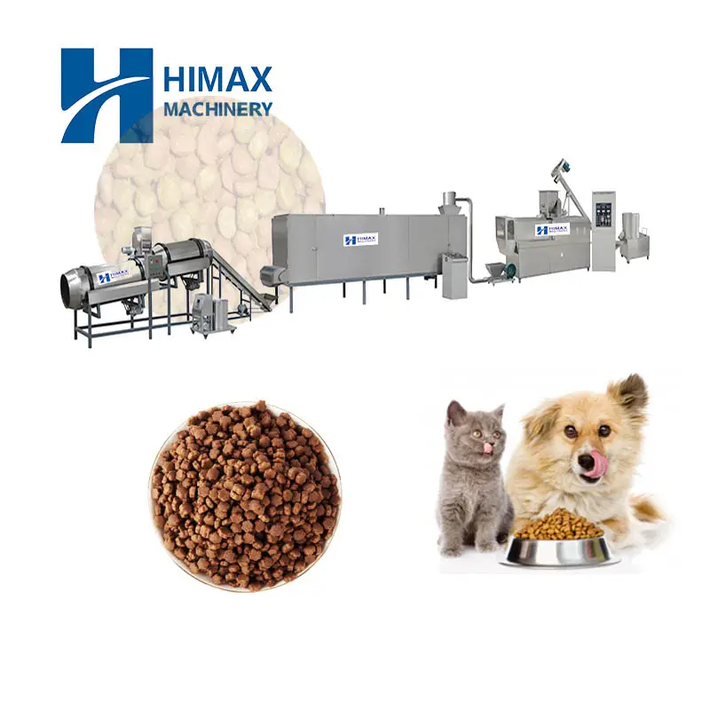 स्वचालन सूखी कुत्ता बिल्ली पालतू पशु खाद्य उत्पादन लाइन पशु फ़ीड गोली बनाने की मशीन बिल्ली का खाना गोली extruder मशीन