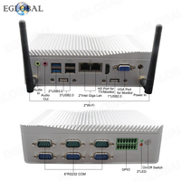 6 COM Precio bajo 6th Gen I3 6157U Industrial Mini PC con MSATA SSD VGA HD Display Caja sin ventilador para Edge Computing IoT Mini PC