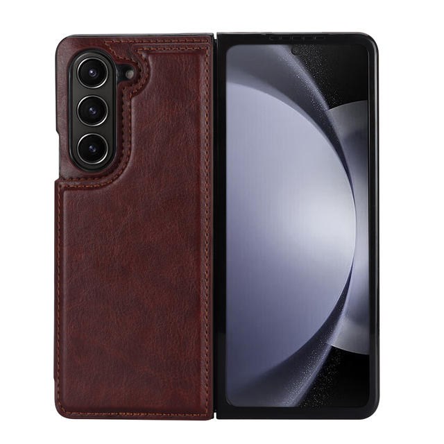 All-In-One Leather Protective Case Designed for Samsung Galaxy Z Fold 3 4 5 6 7 Built With Card Slots