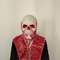 Masques de fête Halloween Double couche masque d'horreur Cosplay ghoulish Clown effrayant masque visage Latex Ghostface squelette accessoire