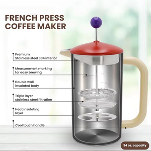 Nouveau design <span class=keywords><strong>percolateur</strong></span> à café professionnel en acier inoxydable <span class=keywords><strong>percolateur</strong></span> meilleure cafetière à double paroi - Product Image 6