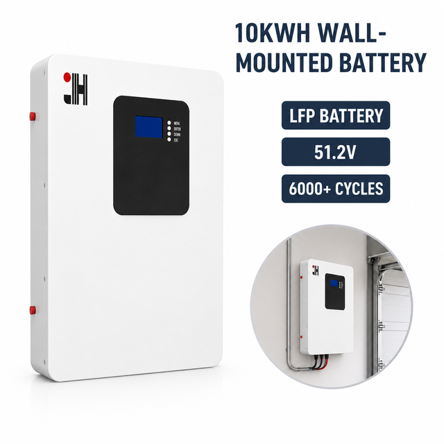 10kWh Home Backup Battery 51.2V 200Ah Wall Mounted LiFePO4 Emergency Energy